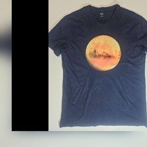 Gap T-shirt‎ Mens Medium Navy Blue Planet Mars Graphic Space Theme Casual Tee